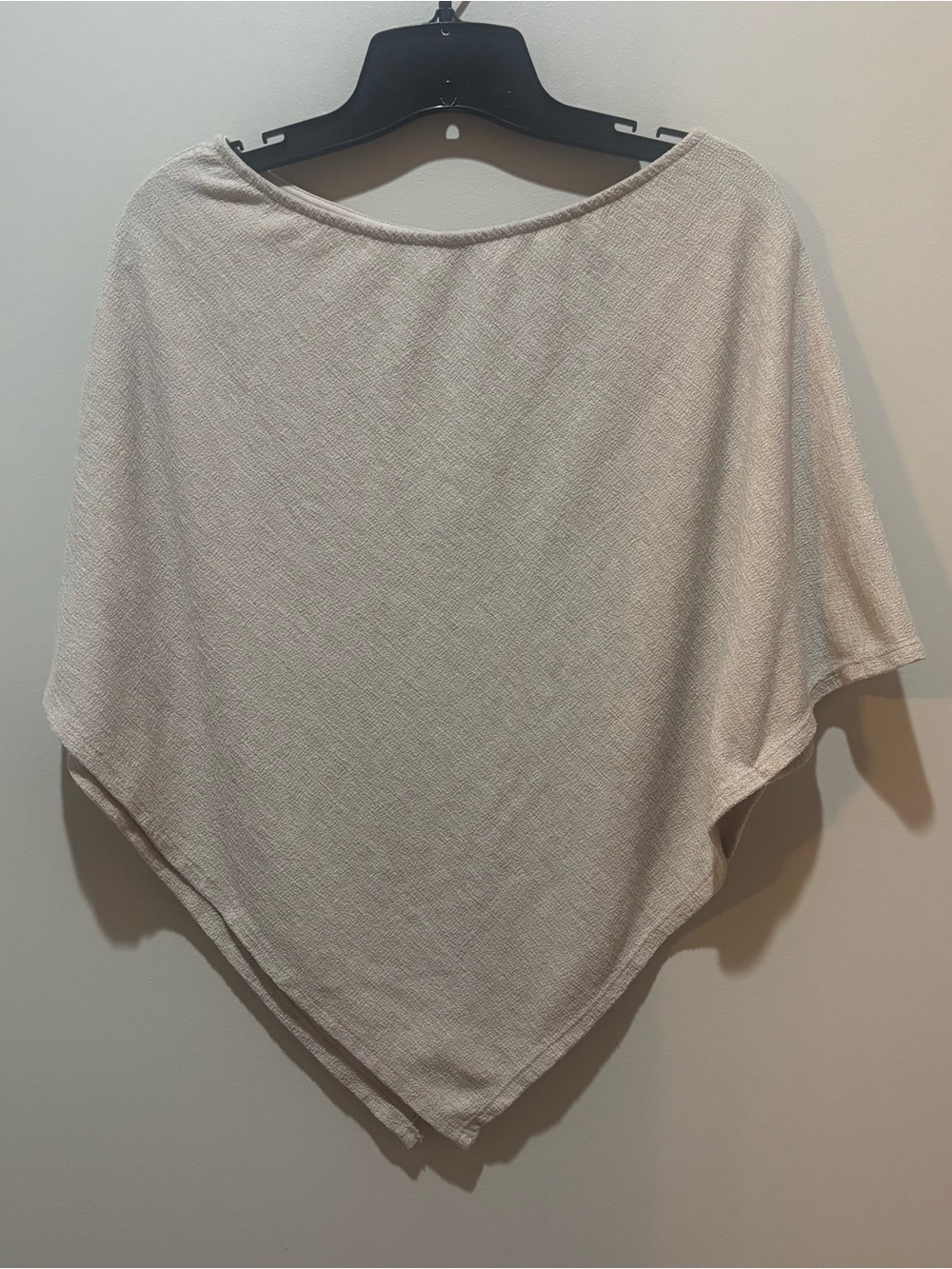 Light Cream Knit Poncho Sweater - Relaxed Layering